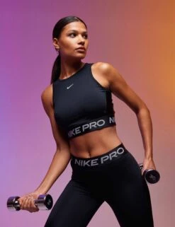 Nike Pro Dri-FIT Cropped Tank Top - Black/Metallic Silver 13 Nike Pro Dri-FIT Cropped Tank Top - Black/Metallic Silver -The Sports Edit 311023 TSE EDITORIAL 0683