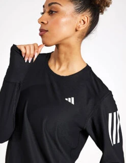 ADIDAS Own The Run Long Sleeve Tee - Black -The Sports Edit Adidas OWN THE RUN LONGSLEEVE IN1568 BLACK 0026