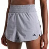 ADIDAS Pacer Stretch-Woven Zipper Pocket Lux Shorts - Grey Three -The Sports Edit Adidas PACER LUX SHORT GRETHR IS1668 GREY 0006
