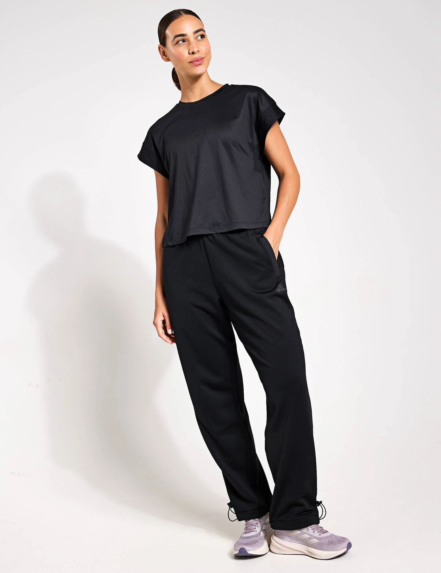 ADIDAS Studio T-Shirt - Black/Grey Six 6 ADIDAS Studio T-Shirt - Black/Grey Six - Image 4