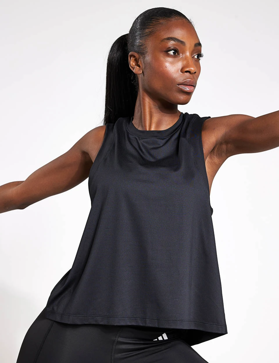 ADIDAS Studio Tank Top - Black/Grey Six 3 ADIDAS Studio Tank Top - Black/Grey Six