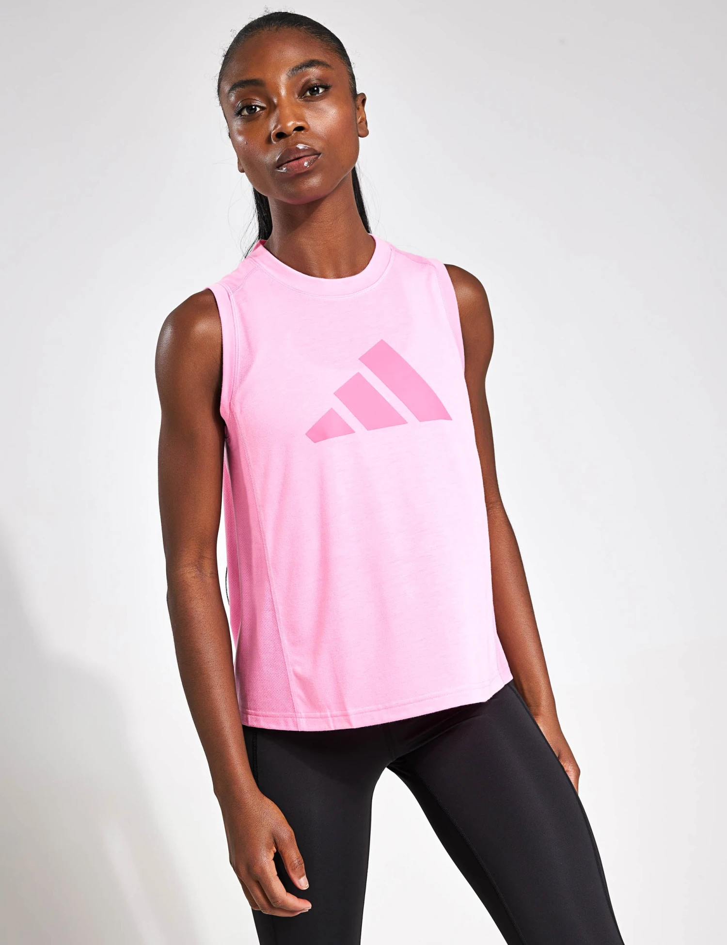 ADIDAS Train Essentials Big Performance Logo Training Tank Top - Bliss Pink/Pink Fusion 3 ADIDAS Train Essentials Big Performance Logo Training Tank Top - Bliss Pink/Pink Fusion