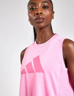 ADIDAS Train Essentials Big Performance Logo Training Tank Top - Bliss Pink/Pink Fusion 9 ADIDAS Train Essentials Big Performance Logo Training Tank Top - Bliss Pink/Pink Fusion -The Sports Edit Adidas TR ES LOGO TK BLIPNK PNKFUS IT0541 PINK 0017