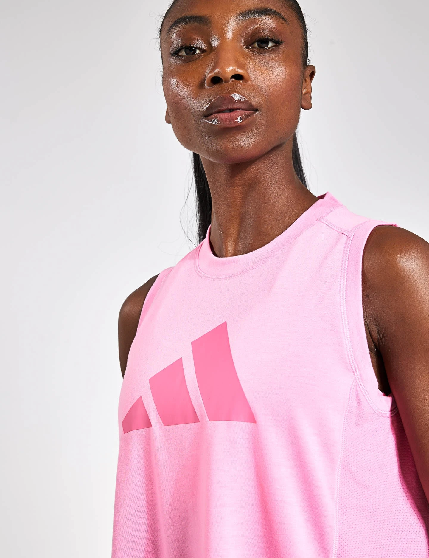 ADIDAS Train Essentials Big Performance Logo Training Tank Top - Bliss Pink/Pink Fusion 6 ADIDAS Train Essentials Big Performance Logo Training Tank Top - Bliss Pink/Pink Fusion - Image 4