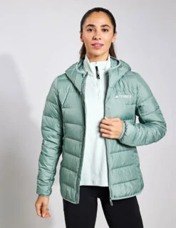 ADIDAS Terrex Multi Light Down Hooded Jacket - Silver Green
