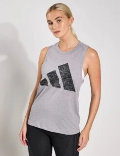 ADIDAS Essentials Winners Tank Top - Solid Grey/Black 11 ADIDAS Essentials Winners Tank Top - Solid Grey/Black -The Sports Edit Adidas W WINNERS TANK MGSOGR BLACK JG8715 0008