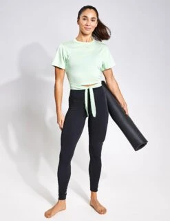 ADIDAS Yoga Studio Wrapped T-Shirt - Semi Green Spark/Grey Two 9 ADIDAS Yoga Studio Wrapped T-Shirt - Semi Green Spark/Grey Two -The Sports Edit Adidas YGA ST WRAP T SEGRSP GRETWO IS2966 GREEN 0010