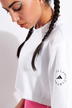 Future Playground Crop Top - White -The Sports Edit Adidas x Stella McCartney aSMC CROP TEE GL7339 White 0029