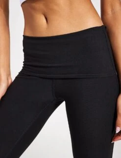 Alosoft Low-Rise Foldover Bootcut Legging - Black -The Sports Edit Alo Yoga ALOSOFT LOW RISE FOLDOVER BOOTCUT LEGGING W51239R BLACK 0019