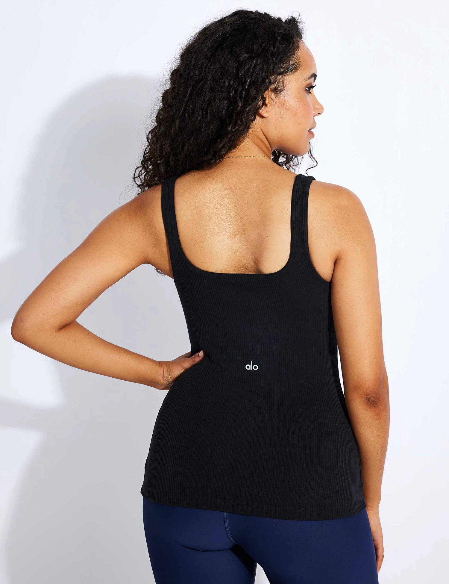 Ribbed Minimalist Tank - Black 4 Ribbed Minimalist Tank - Black - Image 2