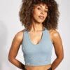 Goddess Ribbed Cropped Racerback Tank - Cosmic Grey 2 Goddess Ribbed Cropped Racerback Tank - Cosmic Grey -The Sports Edit Alo Yoga GODDESS RIBBED CROPPED RACERBACK TANK W9565R CG COSMIC GREY 0028