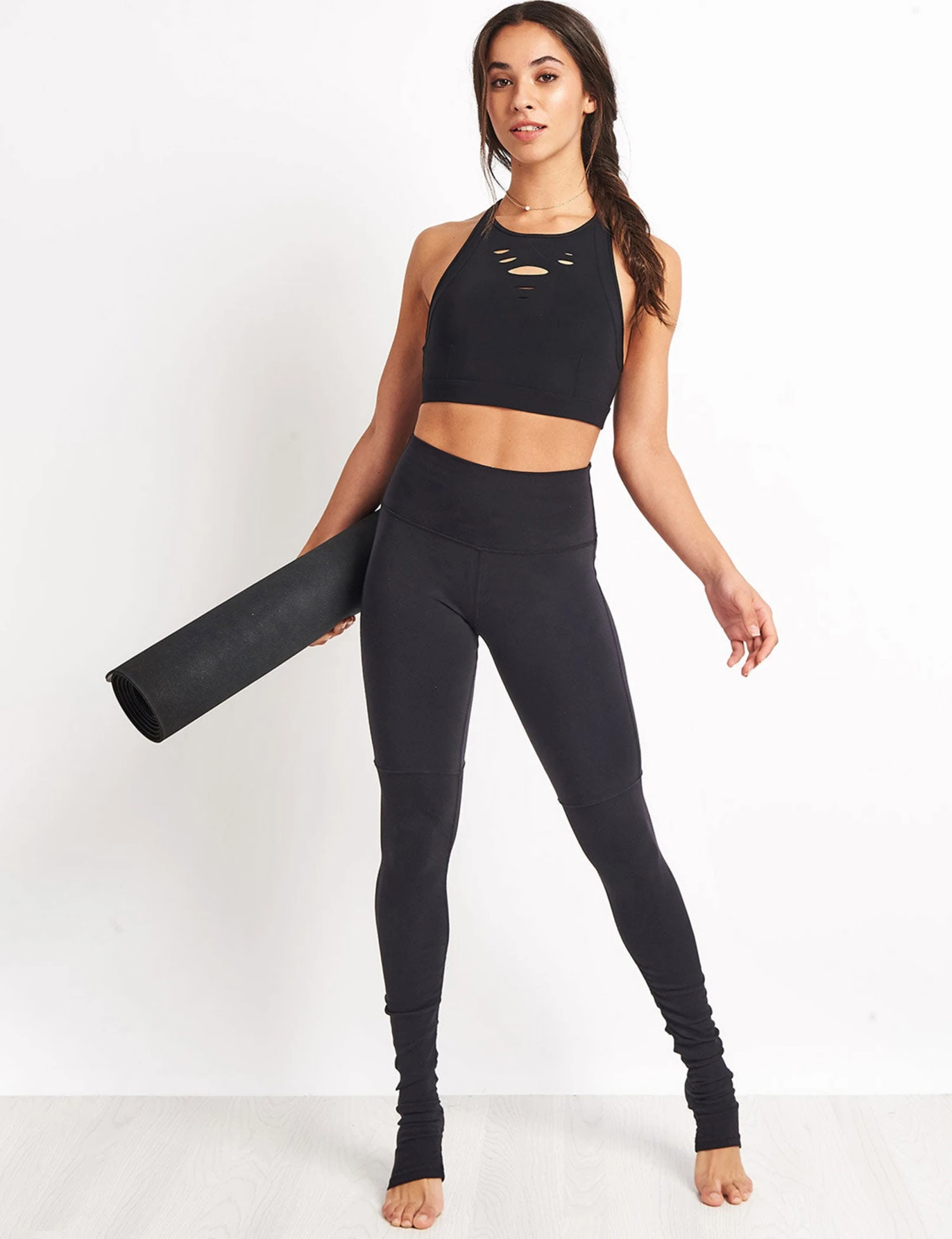 High Waisted Goddess Legging - Black/Black 9 High Waisted Goddess Legging - Black/Black - Image 7
