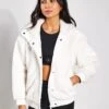 Sherpa Varsity Jacket - Ivory -The Sports Edit Alo Yoga SHERPA VARSITY JACKET W4408R IVORY 0007