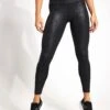 Beyond Yoga Leatherette High Waisted Midi Legging - Black Leatherette Foil -The Sports Edit BEYOND YOGA Leatherette High Waisted Midi Legging FC3243 Black Leatherette Foil 0001