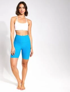 Beyond Yoga Spacedye High Waisted 7" Biker Short - Cali Blue Heather -The Sports Edit Beyond Short Spacedye High Waisted 7 Biker Short Cali Blue Heather 0004