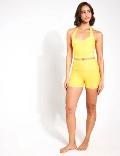 Beyond Yoga Spacedye Well Rounded Cropped Halter Tank - Sunflower Heather -The Sports Edit Beyond Tank Spacedye Well Rounded Cropped Halter Tank Sunflower Heather 0002