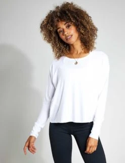 Beyond Yoga Featherweight Daydreamer Pullover - Cloud White