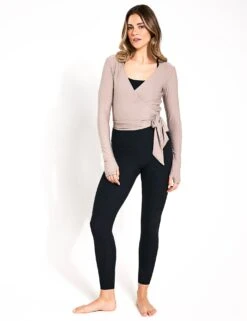 Beyond Yoga Featherweight Waist No Time Wrap Top - Birch Heather -The Sports Edit Beyond Yoga Featherweight Waist No Time Wrap Top LWSD7908 BHS 0010
