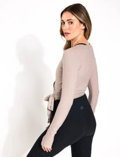 Beyond Yoga Featherweight Waist No Time Wrap Top - Birch Heather -The Sports Edit Beyond Yoga Featherweight Waist No Time Wrap Top LWSD7908 BHS 0013