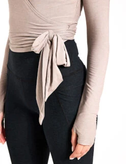 Beyond Yoga Featherweight Waist No Time Wrap Top - Birch Heather -The Sports Edit Beyond Yoga Featherweight Waist No Time Wrap Top LWSD7908 BHS 0017