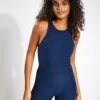 Beyond Yoga Spacedye Refocus Cropped Tank - Nocturnal Navy -The Sports Edit Beyond Yoga Spacedye Refocus Cropped Tank SD4671 DB Nocturnal Navy 0062