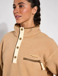 Columbia Helvetia II Cropped Sherpa Half Snap Fleece - Canoe -The Sports Edit Columbia Helvetia II Cropped Half Snap Fleece 2092231262 Canoe 0023