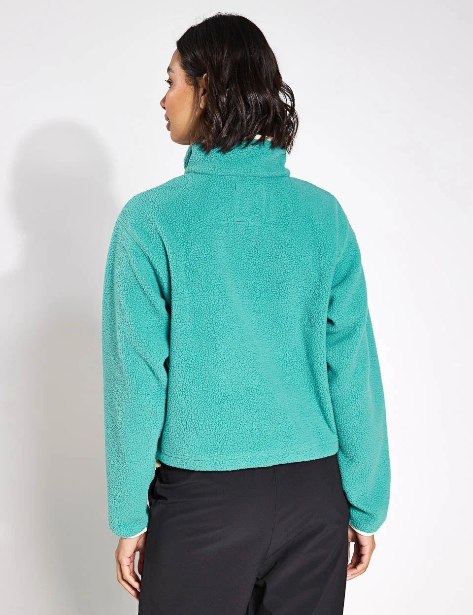 Columbia Helvetia II Cropped Sherpa Half Snap Fleece - Teal 4 Columbia Helvetia II Cropped Sherpa Half Snap Fleece - Teal - Image 2