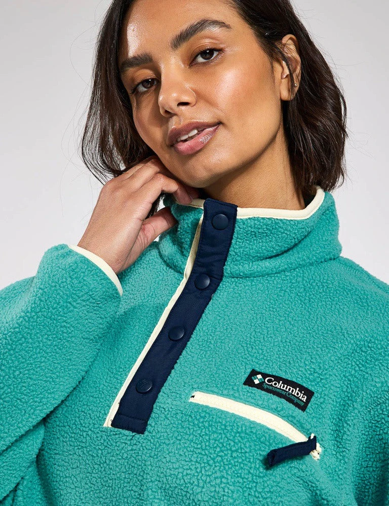 Columbia Helvetia II Cropped Sherpa Half Snap Fleece - Teal 5 Columbia Helvetia II Cropped Sherpa Half Snap Fleece - Teal - Image 3