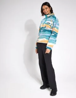 Columbia Helvetia II Cropped Sherpa Half Snap Printed Fleece - Teal Rogue Valley -The Sports Edit Columbia Helvetia II Printed Cropped Half Snap AL5760 330 0009