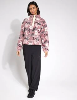 Columbia Helvetia II Cropped Sherpa Half Snap Printed Fleece - Fig Pasteled Multi -The Sports Edit Columbia Helvetia II Printed Cropped Half Snap AL5760 609 0010