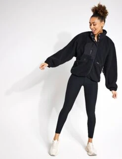 Hit The Slopes Fleece Jacket - Black -The Sports Edit FP Movement free people movement hit the slopes fleece jacket black 0010