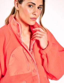 Hit The Slopes Fleece Jacket - Neon Coral -The Sports Edit FP Movment Hit The Slopes Fleece Jacket OB921410 6024S 0028