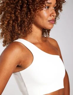 Bianca One Shoulder Bra - Ivory -The Sports Edit GIRLFRIEND BIANCA BRA ONE SHOULDER 1014 SW IVORY 0029