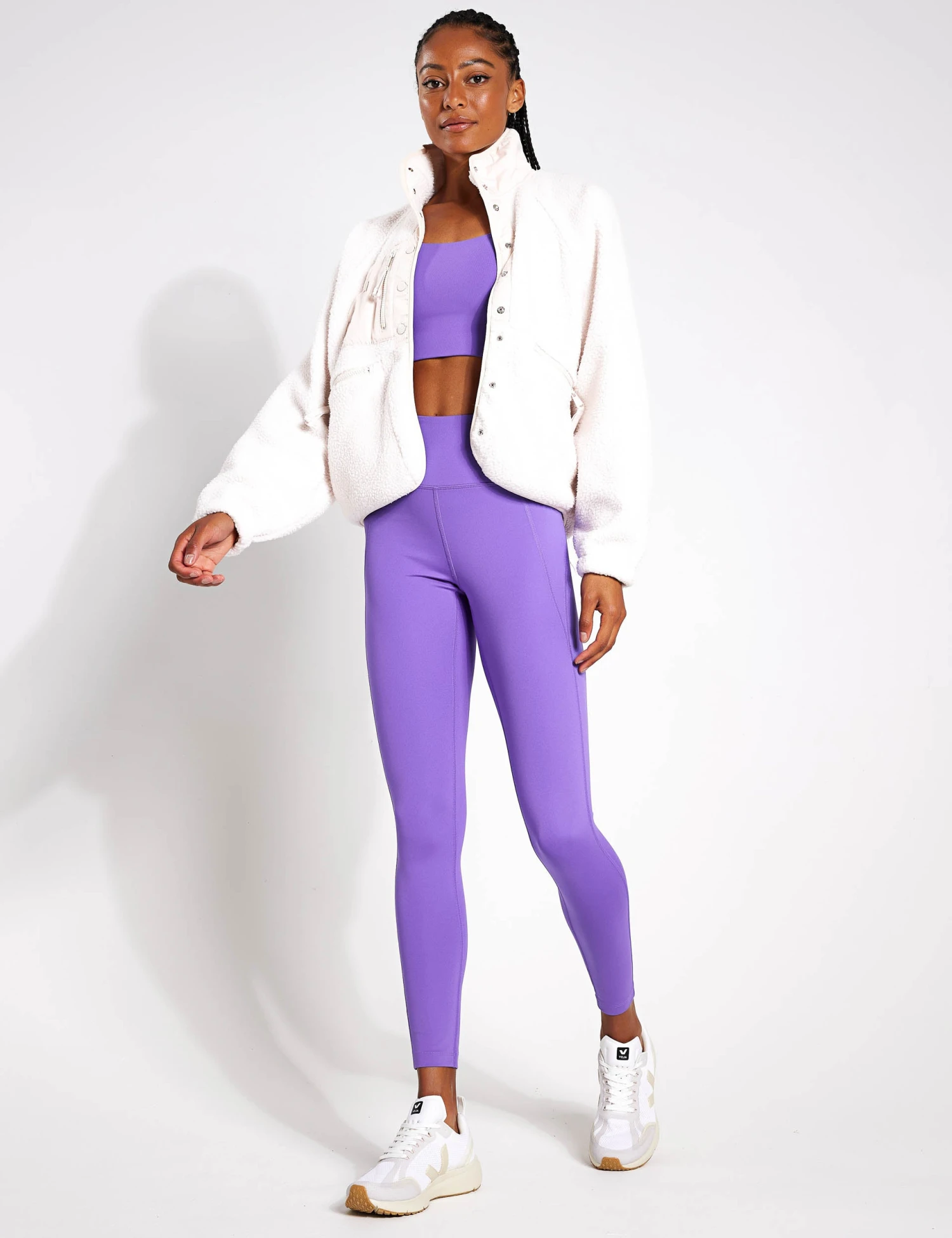 Compressive High Waisted Legging - Retro Violet 6 Compressive High Waisted Legging - Retro Violet - Image 4