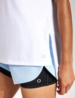 Scoop Neck Mesh Back T-Shirt - White -The Sports Edit GOODMOVE Mesh Back Tee T51 5177 WHITE 0017