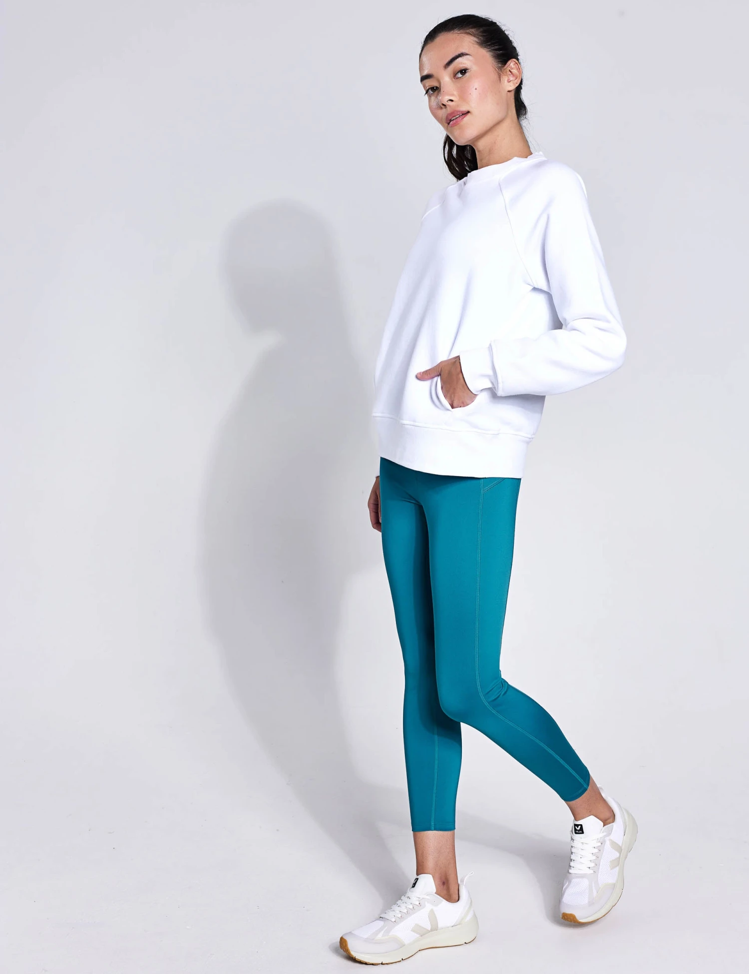 Cotton Rich Crew Neck Sweatshirt - White 7 Cotton Rich Crew Neck Sweatshirt - White - Image 5