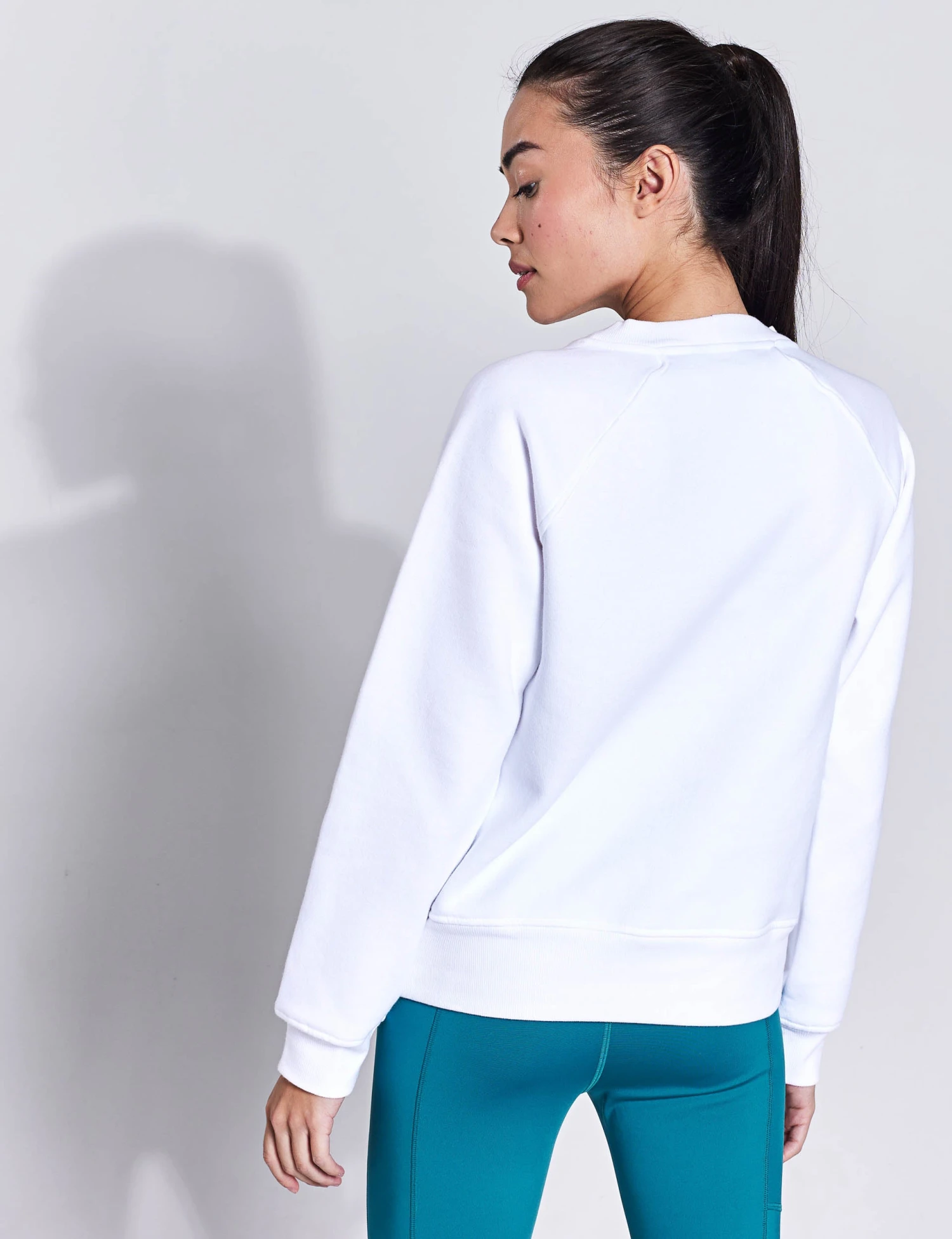 Cotton Rich Crew Neck Sweatshirt - White 4 Cotton Rich Crew Neck Sweatshirt - White - Image 2
