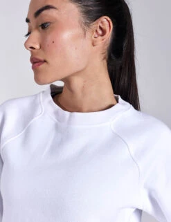 Cotton Rich Crew Neck Sweatshirt - White 10 Cotton Rich Crew Neck Sweatshirt - White -The Sports Edit GOODMOVE Pocket Sweat T51 3009R WHITE 0021