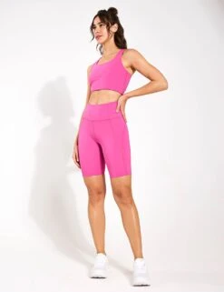 High Waisted Bike Short - Fuchsia 9 High Waisted Bike Short - Fuchsia -The Sports Edit Girlfiriend Collective Compressive High Rise Bike Shorts 4011 FU Ultraviolet RVT 0002