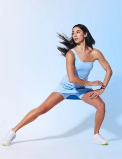 Bianca One Shoulder Dress - Cerulean 12 Bianca One Shoulder Dress - Cerulean -The Sports Edit Girlfriend Collective BIANCA DRESS ONE SHOULDER 6080 CER CERULEAN 0006