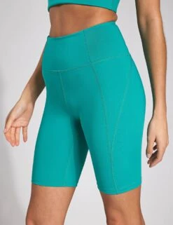 High Waisted Bike Short - Peacock