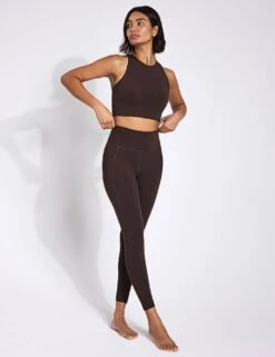 Compressive High Waisted Legging - Cocoa Bean -The Sports Edit Girlfriend Collective COMPRESSIVE HIGH RISE LEGGING LONG 4007 COB Cocoa Bean 0003