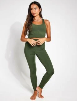 Compressive High Waisted Legging - Seaweed -The Sports Edit Girlfriend Collective COMPRESSIVE HIGH RISE LEGGING Long 4007 BLF SEAWEED 0002