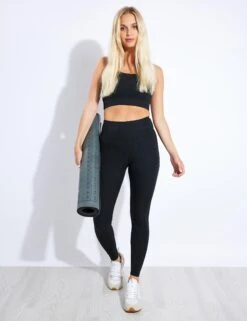 RIB High Waisted Legging - Black -The Sports Edit Girlfriend Collective COMPRESSIVE RIB HIGH RISE LEGGING Long 4034 JB BLACK 0006