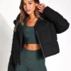 Cropped Puffer Jacket - Black -The Sports Edit Girlfriend Collective CROPPED PUFFER 2000 JB BLACK 0007