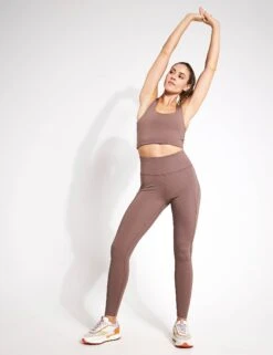 Compressive High Waisted Legging - Porcini 8 Compressive High Waisted Legging - Porcini -The Sports Edit Girlfriend Collective Compressive high rise long 4007 CQ Hazelnut 0002