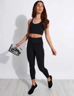 FLOAT High Waisted 7/8 Legging - Black -The Sports Edit Girlfriend Collective GC FLOAT SEAML HIGH RISE LEGGING 7 8 4022 JB BLACK 0001