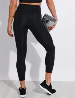 FLOAT High Waisted 7/8 Legging - Black -The Sports Edit Girlfriend Collective GC FLOAT SEAML HIGH RISE LEGGING 7 8 4022 JB BLACK 0002