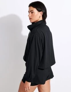 Hummingbird Half Zip Windbreaker - Black -The Sports Edit Girlfriend Collective GC HUMMINGBIRD HALF ZIP WINDBREAKER 6006 JB BLACK S 0015