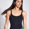 Gemma Scoop Tank - Black -The Sports Edit Girlfriend Collective GEMMA SCOOP TANK 1038 JB BLACK 0005